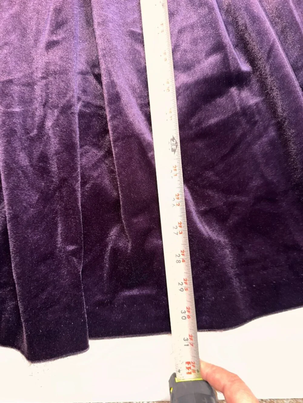 Vintage Bonnie Jean Girls Purple Velvet Dress Cream Lace Collar Pleated Sz 7 690